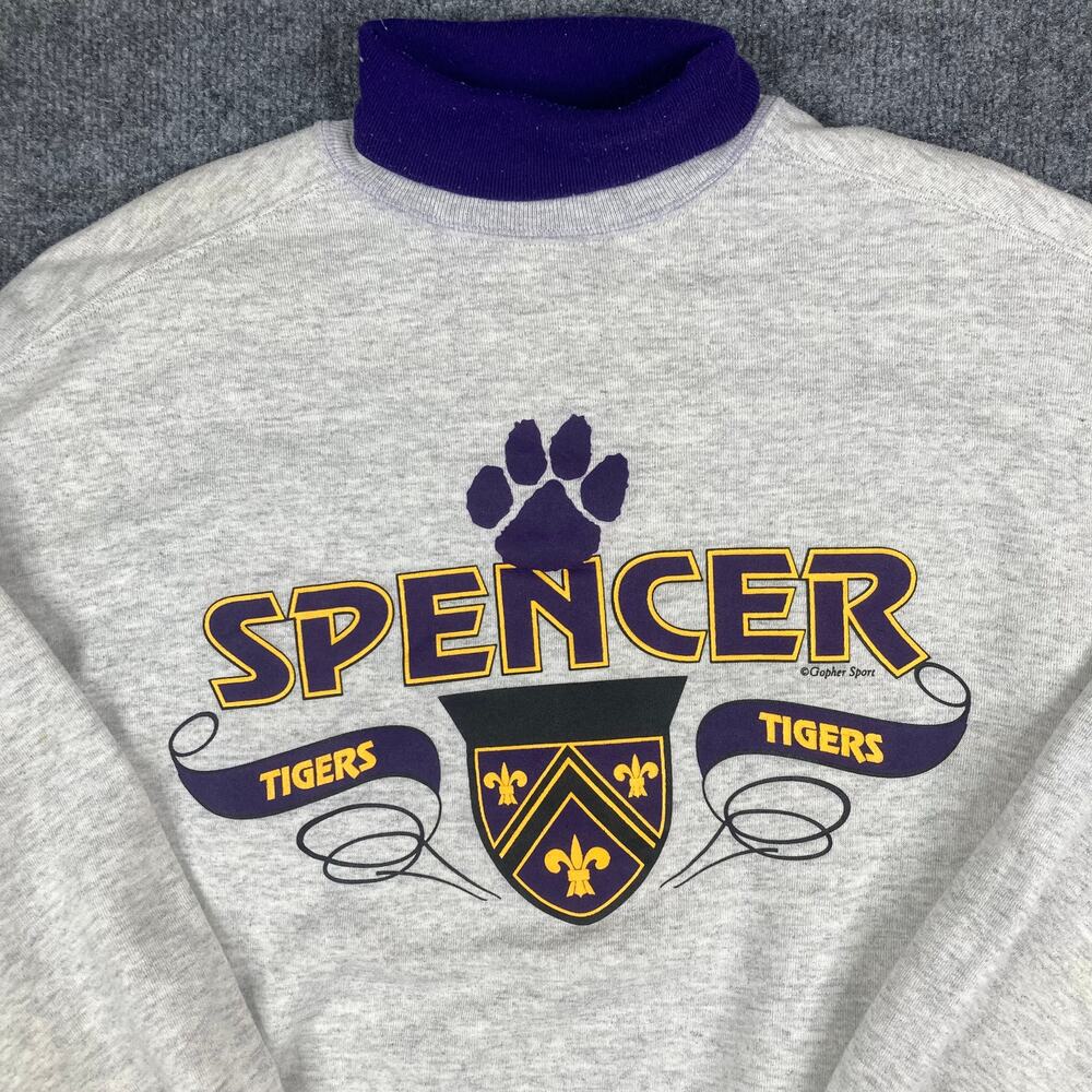 Gopher Sport Sweatshirt Mens‎ Size L Gray Spencer Tigers Pullover Graphic